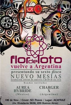 Afiche virtual y Flyer de difusin del show de la banda en Buenos Aires.