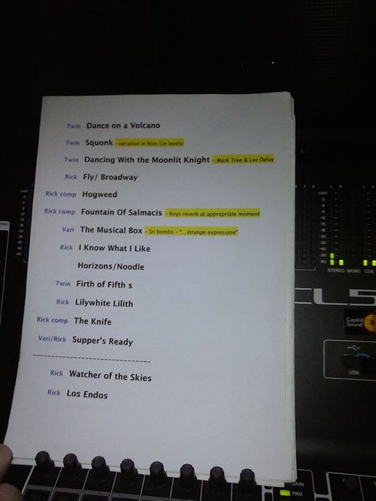 Este es el Set List que a todos les gustara atesorar.